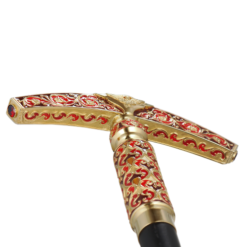 2.7.2002лп-М Посох латунный в позолоте со вставками фото 3