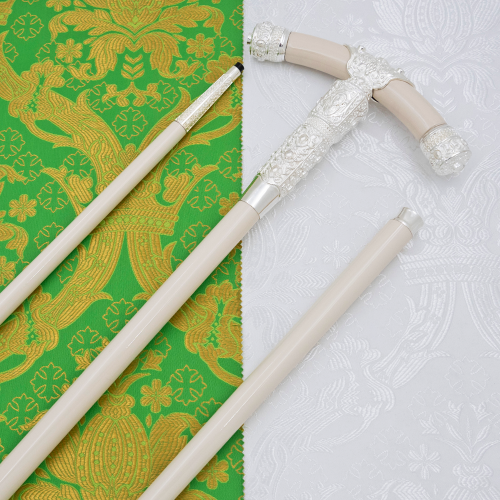 2.7.0918л Посох латунный в серебрении