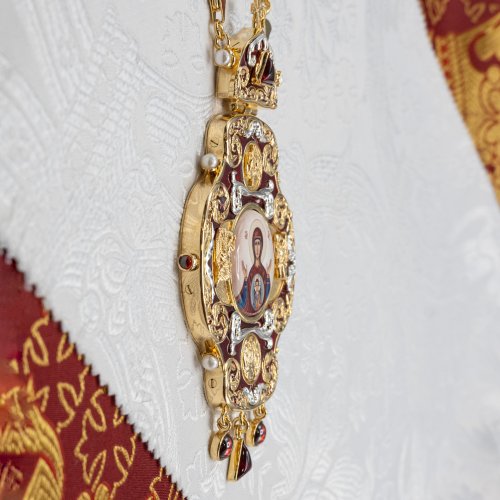 2.7.2265лнпэ-2/113лп Панагия с натуральными камнями фото 7 2.7.2265лнпэ-2/113лп Панагия с натуральными камнями фото 7