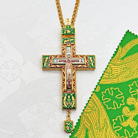 2.10.0541лпэ-2/1лп Крест наперсный латунный с эмалью в позолоте