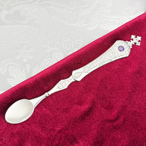 2.7.0783л Лжица латунная в серебрении со вставками