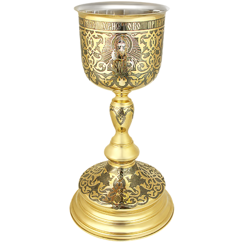 2.7.1122клфр Потир комбинированный 1,0 л. в позолоте с родированием (крупный орнамент) 2.7.1122клфр Потир комбинированный 1,0 л. в позолоте с родированием (крупный орнамент)