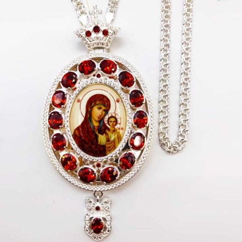 2.7.1364л-2/1л Панагия латунная с принтом и цепью арт.2.7.0201л 2.7.1364л-2/1л Панагия латунная с принтом и цепью арт.2.7.0201л