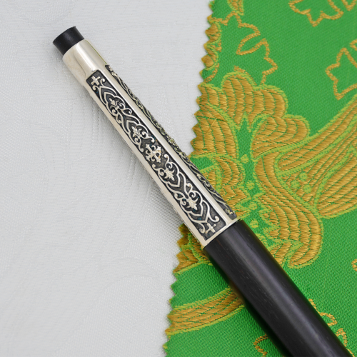 2.7.2631лнр Посох латунный с натуральными камнями в серебрении фото 3 2.7.2631лнр Посох латунный с натуральными камнями в серебрении фото 3