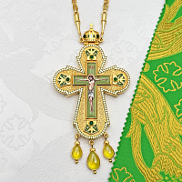 2.10.0530лнпэ-2/64лп Крест наперсный с натуральными камнями