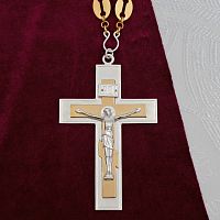 2.10.0166лф/46лп Крест наперсный латунный с позолотой и серебрением