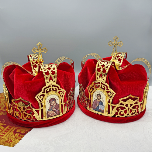 2.7.2830лп-2-К Венцы венчальные латунные в позолоте - комплект фото 7 2.7.2830лп-2-К Венцы венчальные латунные в позолоте - комплект фото 7