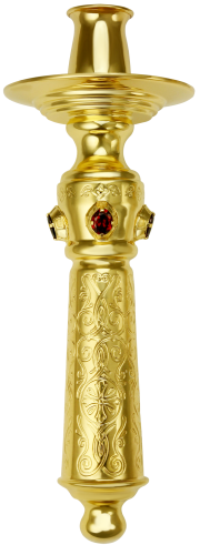 2.7.0763лп Подсвечник латунный в позолоте ручной со вставками и с травлением 2.7.0763лп Подсвечник латунный в позолоте ручной со вставками и с травлением