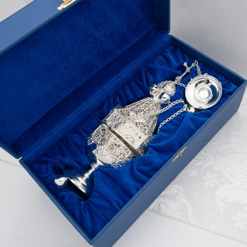 2.7.1097л Кадило латунное в серебрении фото 3