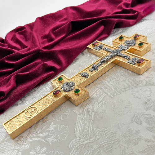 2.7.2191лпр Крест напрестольный латунный в позолоте фото 2 2.7.2191лпр Крест напрестольный латунный в позолоте фото 2