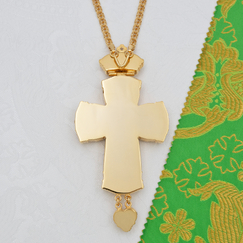 2.10.0359лп-2/1лп Крест латунный с голубыми камнями в позолоте фото 3 2.10.0359лп-2/1лп Крест латунный с голубыми камнями в позолоте фото 3