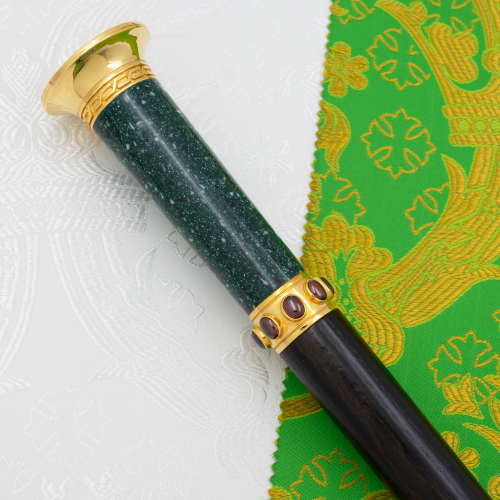 2.7.2444лпч Посох латунный с красными камнями в позолоте фото 7