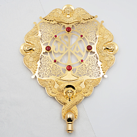 2.7.2234лп-4-К Рипиды латунные с красными камнями в позолоте (комплект 2 шт.)