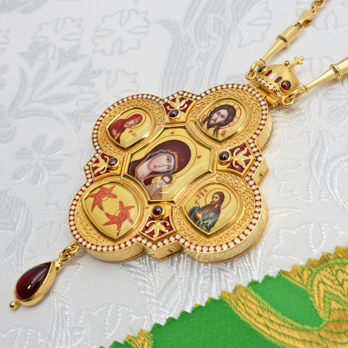 2.7.2632лнпэ-2/1лп Панагия в позолоте с эмалью фото 2 2.7.2632лнпэ-2/1лп Панагия в позолоте с эмалью фото 2