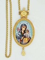 2.7.1282лп-2/1лп Панагия латунная в позолоте с цепью