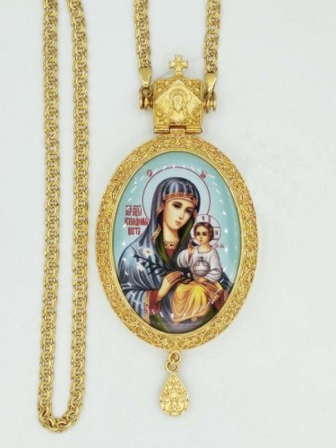 2.7.1282лп-2/1лп Панагия латунная в позолоте с цепью 2.7.1282лп-2/1лп Панагия латунная в позолоте с цепью