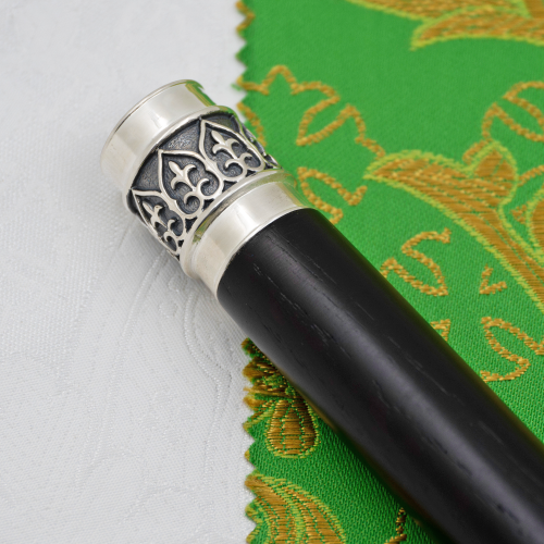 2.7.2631лнр Посох латунный с натуральными камнями в серебрении фото 4 2.7.2631лнр Посох латунный с натуральными камнями в серебрении фото 4