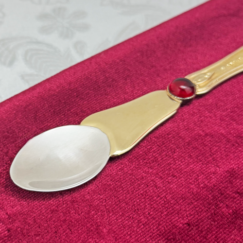 2.7.0176клп Лжица латунная комбинированная в позолоте со вставками фото 2 2.7.0176клп Лжица латунная комбинированная в позолоте со вставками фото 2