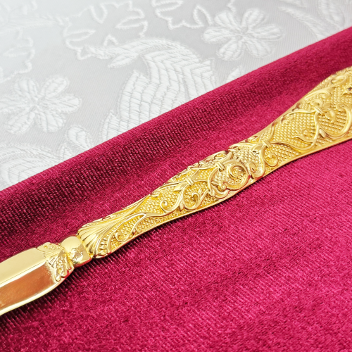 2.7.0698лп Лжица латунная в позолоте со вставками фото 5