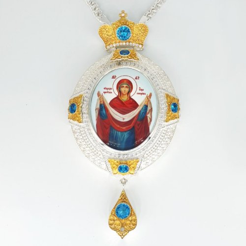 2.7.0986лф-2/1л Панагия латунная с фрагментарной позолотой, принтом и цепью арт.2.7.0201л 2.7.0986лф-2/1л Панагия латунная с фрагментарной позолотой, принтом и цепью арт.2.7.0201л