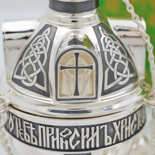 2.7.2875лр Кадило латунное с патинированием в серебрении фото 6 2.7.2875лр Кадило латунное с патинированием в серебрении фото 6