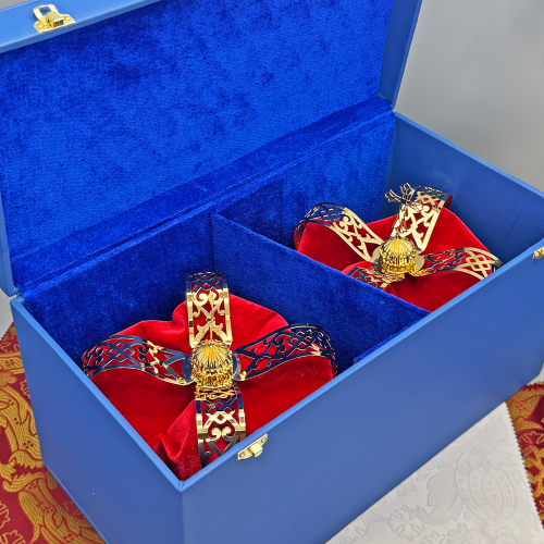 2.7.2839лп-2-К Венцы венчальные латунные в позолоте - комплект фото 5 2.7.2839лп-2-К Венцы венчальные латунные в позолоте - комплект фото 5