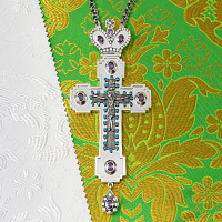 2.10.0574лр/1лр Крест наперсный латунный со вставками в серебрении