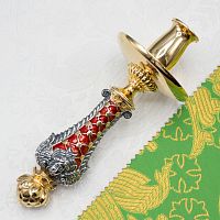 2.7.2684лпрэ Подсвечник ручной латунный с эмалью в позолоте