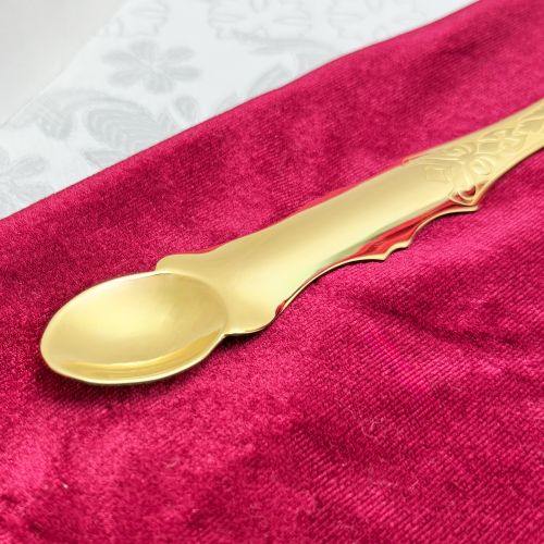 2.7.1094лпэ Лжица латунная в позолоте с эмалью фото 7