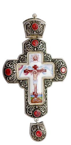 2.10.0204л-1 Крест наперсный с финифтью 2.10.0204л-1 Крест наперсный с финифтью