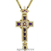2.10.0270лп-2/1лп Крест латунный в позолоте с цепью