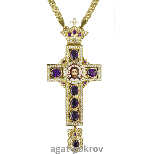 2.10.0270лп-2/1лп Крест латунный в позолоте с цепью 2.10.0270лп-2/1лп Крест латунный в позолоте с цепью