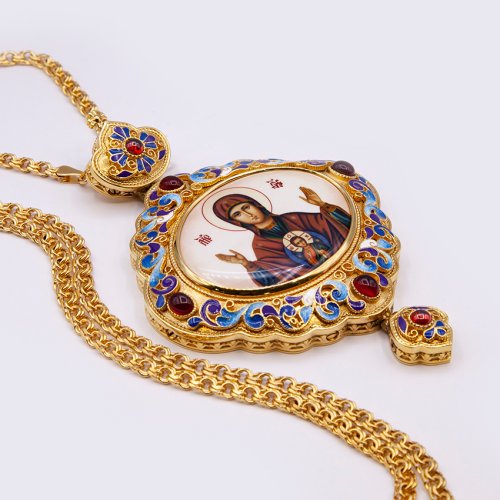 2.7.1481лпэ-2/1лп Панагия латунная с эмалью фото 5 2.7.1481лпэ-2/1лп Панагия латунная с эмалью фото 5