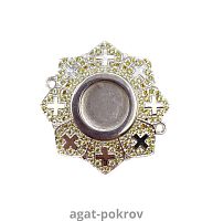 2.7.1038л Мощевик латунный с желтыми камнями в серебрении