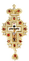 2.10.0216лп-2 Крест латунный в позолоте со вставками