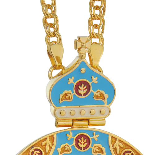 2.7.2376лпэ-2/1лп Панагия в позолоте с эмалью фото 4