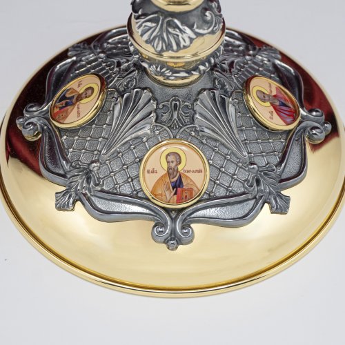 2.7.1599клпрэ-18-К/3 Евхаристический набор на 3 предмета с комбинированной чашей на 1,0 л в позолоте с патинированием и деколью фото 9 2.7.1599клпрэ-18-К/3 Евхаристический набор на 3 предмета с комбинированной чашей на 1,0 л в позолоте с патинированием и деколью фото 9