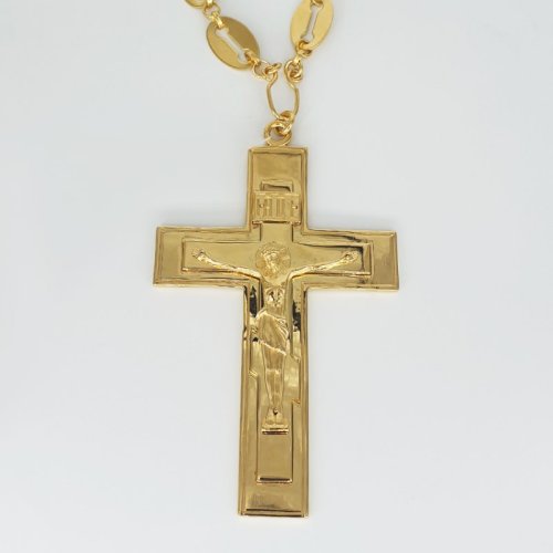 2.10.0166лп/46лп Крест Павловский в позолоте литьевым распятием и цепью 2.10.0166лп/46лп Крест Павловский в позолоте литьевым распятием и цепью
