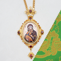 2.7.2563лп-2/1лп Панагия латунная со вставками в позолоте