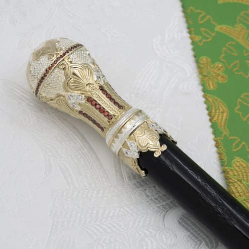 2.7.0746лф Посох латунный с фрагментальной позолотой фото 2