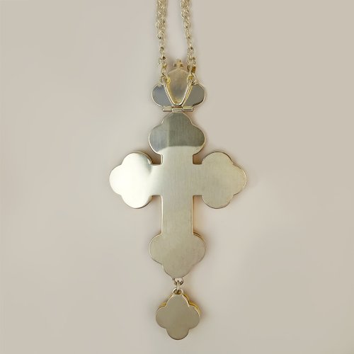 2.10.0290лф-2/1л Крест латунный с фрагментальной позолотой и цепью фото 2 2.10.0290лф-2/1л Крест латунный с фрагментальной позолотой и цепью фото 2