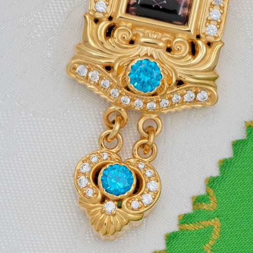 2.10.0359лп-2/1лп Крест латунный с голубыми камнями в позолоте фото 4 2.10.0359лп-2/1лп Крест латунный с голубыми камнями в позолоте фото 4