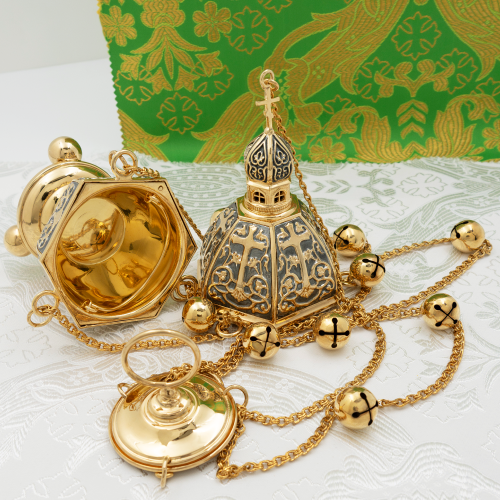 2.7.1576лфр Кадило в позолоте с патинированием фото 6