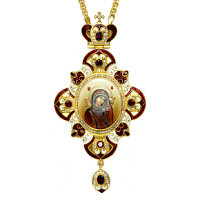 2.7.0496лп-2 Панагия латунная в позолоте со вставками и эмалью