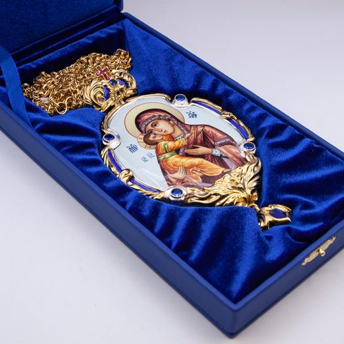 2.7.1595лфэ-2/1лп Панагия в позолоте с цепью фото 4