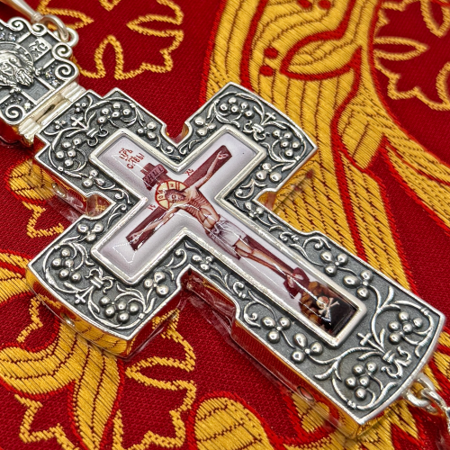 2.10.0622лр-2/64лр Крест наперсный латунный со вставкой в серебрении фото 5 2.10.0622лр-2/64лр Крест наперсный латунный со вставкой в серебрении фото 5