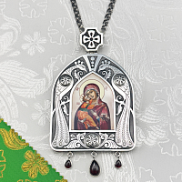 2.7.2847лр-26/1лр Панагия латунная с цепью в серебрении