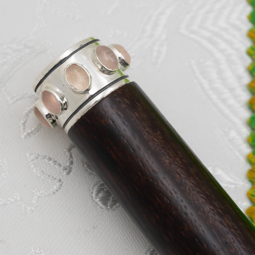 2.7.2444лнрч Посох латунный с натуральными камнями в серебрении фото 4