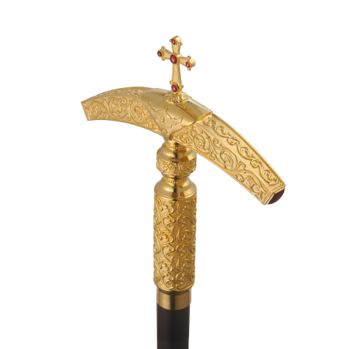 2.7.2665лнп Жезл латунный с натуральными камнями в позолоте фото 9 2.7.2665лнп Жезл латунный с натуральными камнями в позолоте фото 9