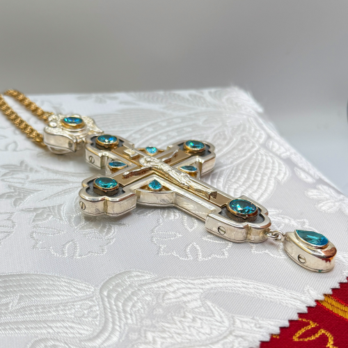 2.10.0575лфр/1лп Крест наперсный в серебрении фото 7 2.10.0575лфр/1лп Крест наперсный в серебрении фото 7